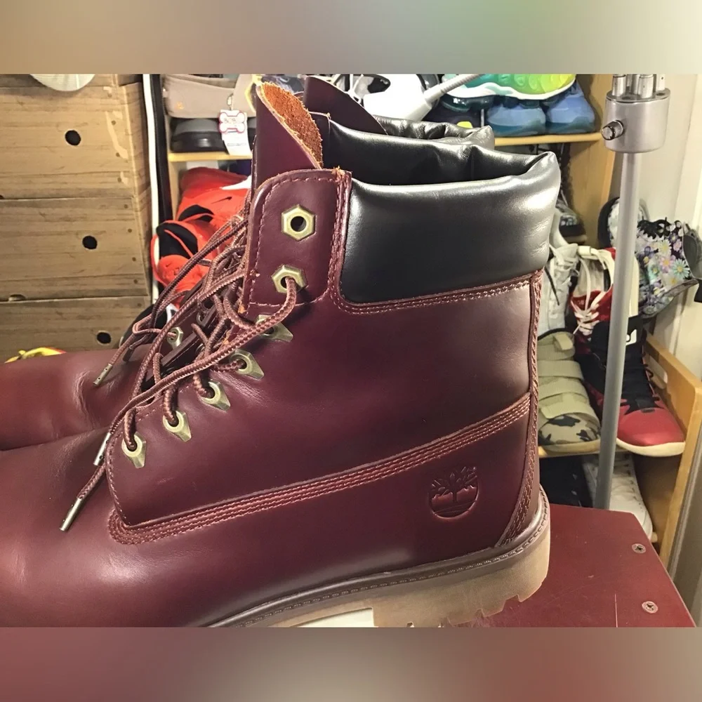 Timberland Heritage 6 Inch Sz 13M Men's Merlot Color Leather TB 0A22W9 - Picture 5 of 16